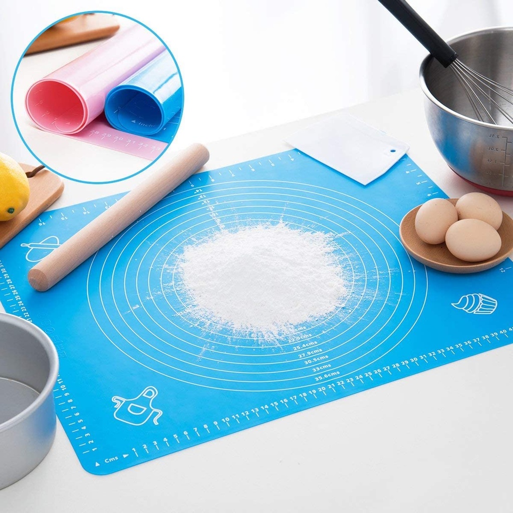 Silicone Baking Mat Flour Rolling Scale Mat Pad Kitchen Pizza Bread Pastry 36cm