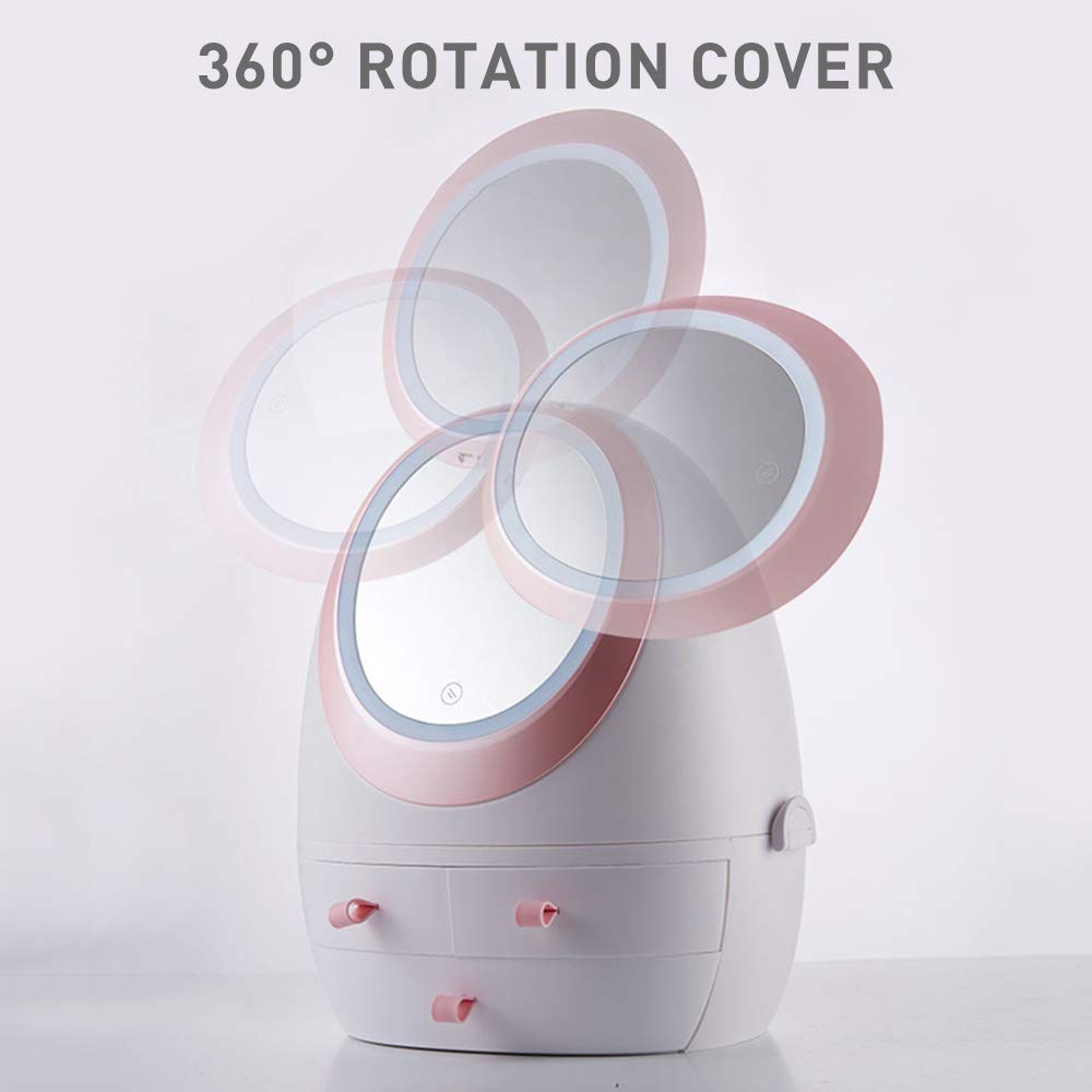 Makeup Cosmetics Storage Box Led Light Makeup Organizer Drawer