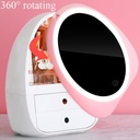 Led Light Makeup Organizer HD Mirror Cosmetics Box