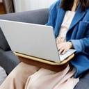Natural Bamboo Lap Desk with cushion and Cup Holder