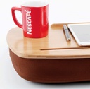 Natural Bamboo Lap Desk with cushion and Cup Holder
