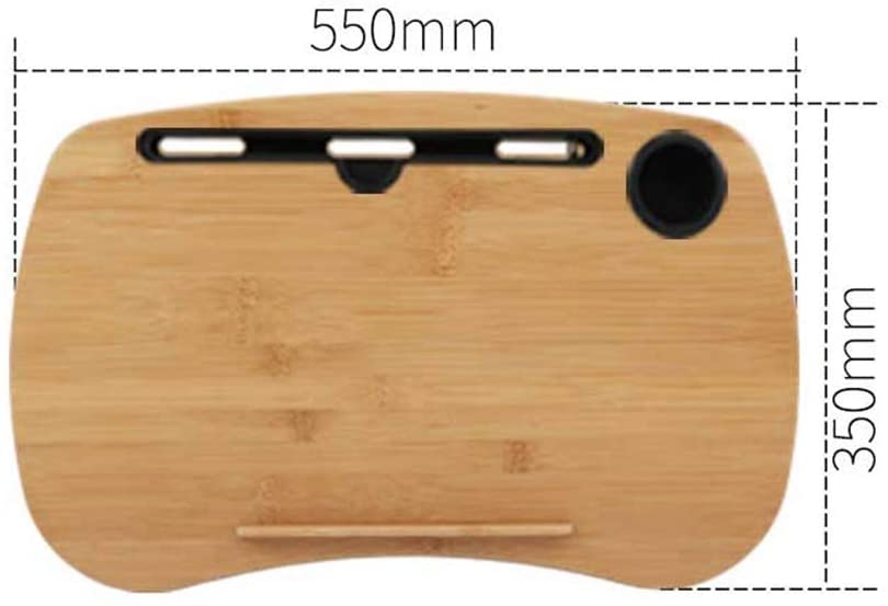 Natural Bamboo Lap Desk with cushion and Cup Holder
