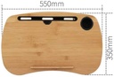Natural Bamboo Lap Desk with cushion and Cup Holder
