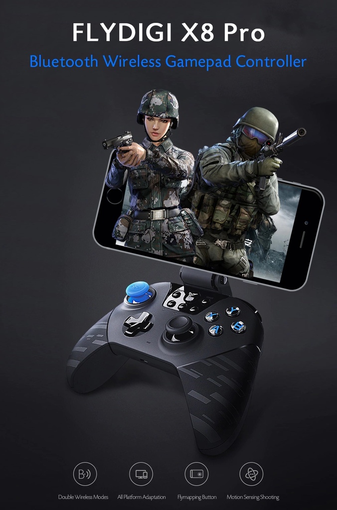 FlyDigi X8 Pro 2.4Ghz Wireless Controller Wireless Gamepad for Android/iOS