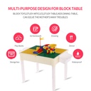 Toy Brick Table Play Table Storage Table with chair for Kids White