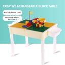 Toy Brick Table Play Table Storage Table with chair for Kids White