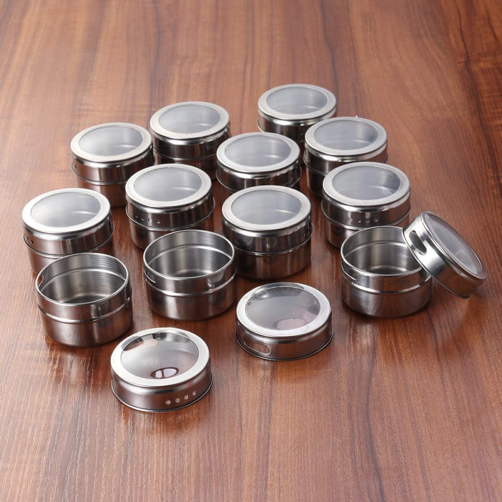 Magnetic Spice Rack Stainless Steel Magnetic Multi-Purpose Spice Storage