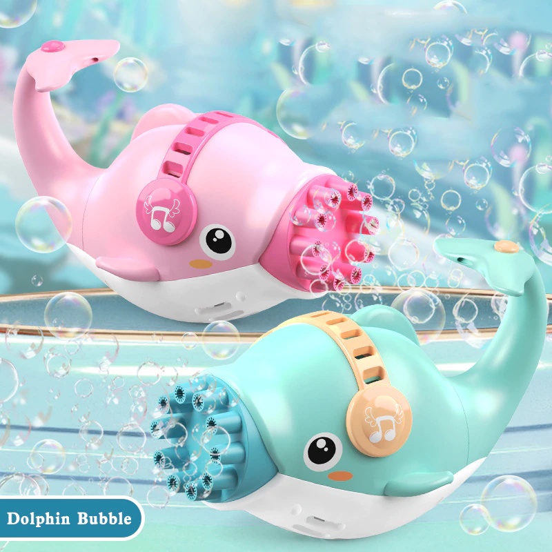 Bubble Machine Dolphin Bubble Gun Blowing Automatic Soap For Kids Summer Outdoor Children Toys  WITH GIFT