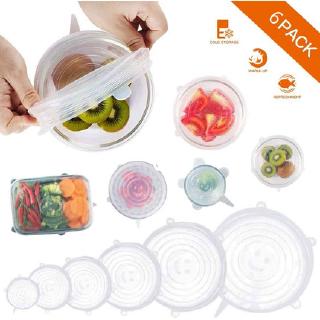 Silicon Food Covers, Stretch Super Silicone Lids, Reusable Durable Lids to Keep Food Fresh, Stretchable Food Covers & Bowl Cover