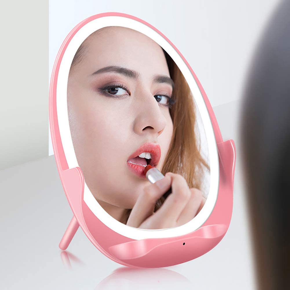 Multifunctional Desktop Wireless Charging Makeup Led Mirror With Wireless Charger