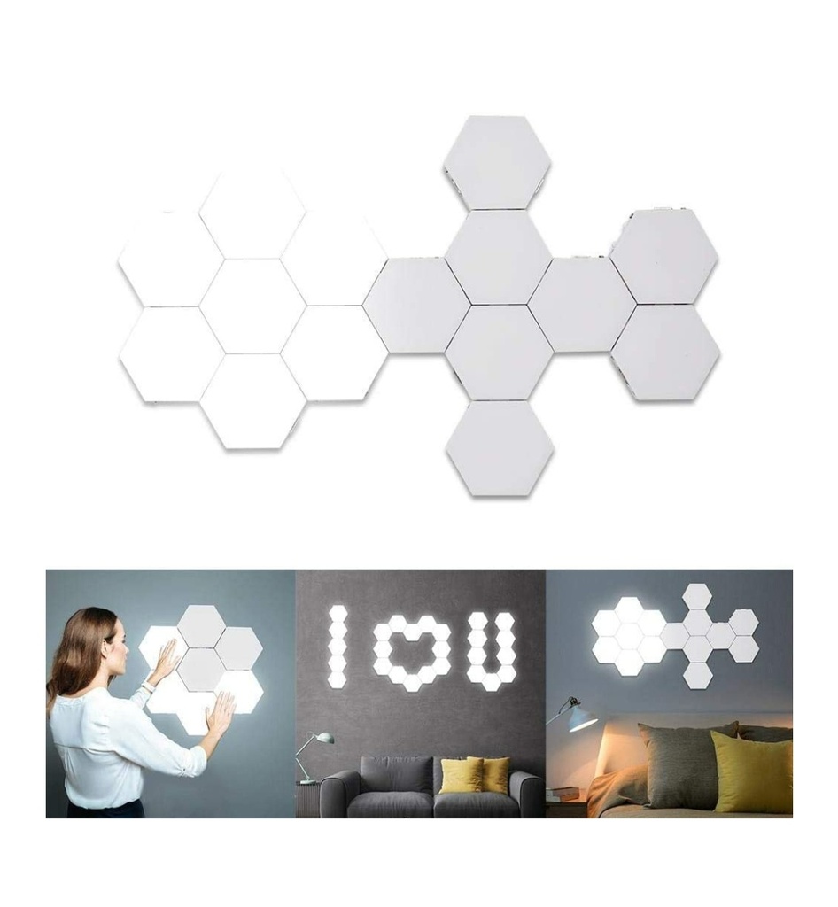 GI LED Touch-Sensitive Hexagonal Wall Lights Modular LED Honeycomb Night Lights Creative Geometry Assembly DIY Modern Wall Lamps Decoration for Bedroom | Gi-818 |