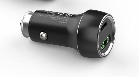 Dual USB Car Adapter Charging Faster- 18W (USB Type-C & Usb-A Car Charger)