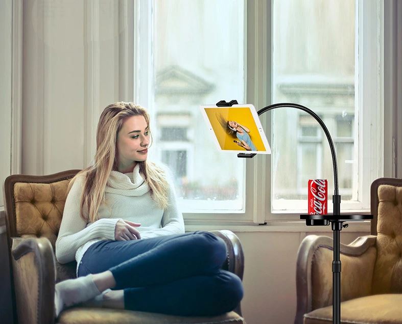 Aluminum Height Adjustable Universal Tablet Floor Stand - 110946