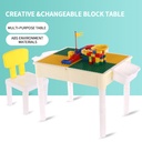 Toy Brick Table Play Table Storage Table with chair for Kids White