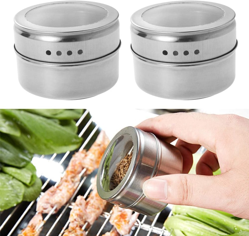 Magnetic Spice Rack Stainless Steel Magnetic Multi-Purpose Spice Storage