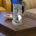 Antique Tissue Box Moai Stone Man Tissue Holders Stone Tissue Box