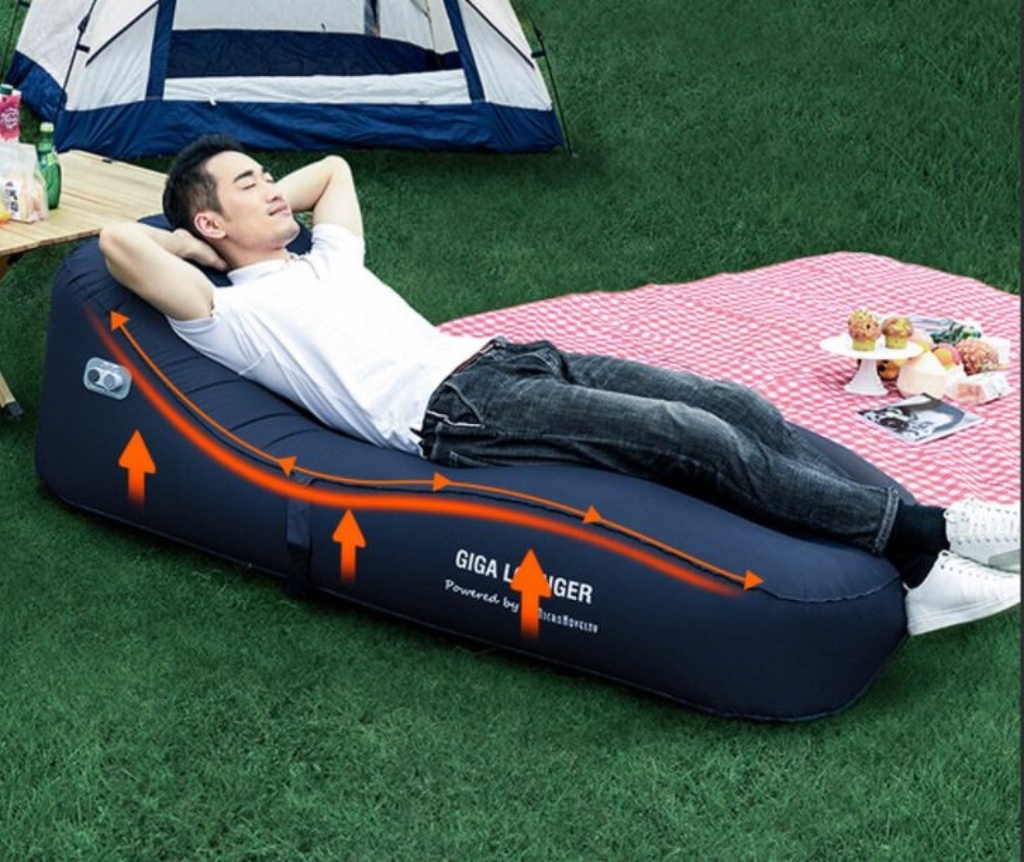 Giga Lounger - MQC001 One-key Automatic Bed in Crowdfunding: The Inflatable Mattress With Integrated Pump And Power-Bank