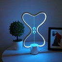 مصباح طاولة LED ذكي – مفتاح مغناطيسي في الهواء، يعمل عبر USB، ضوء ليلي إبداعي لغرفة النوم مع تصميم قلب مزدوج، هدية ملونة