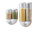 Push Button Wall Mounted Grain Storage Tank Rice Bucket for Kitchen Cerel Dispenser Double Large