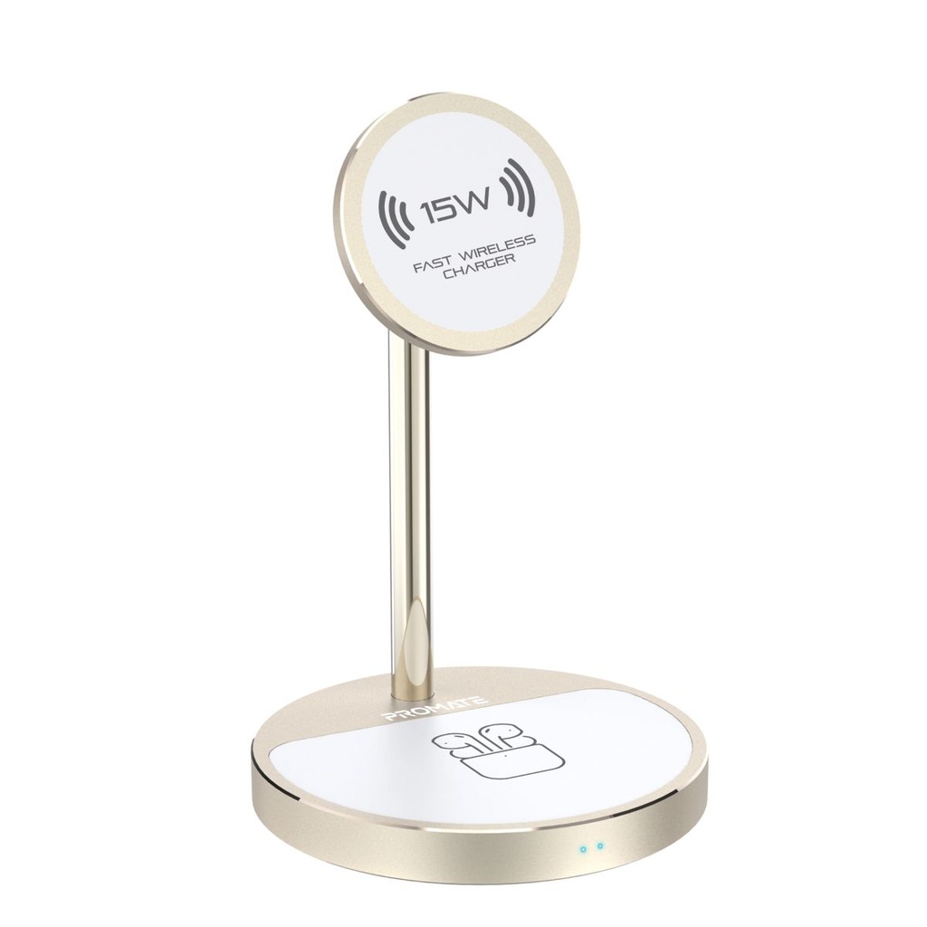 PROMATE | AuraBase-PD20 | 2 in 1 Wireless Charging Station With | 40W | Output