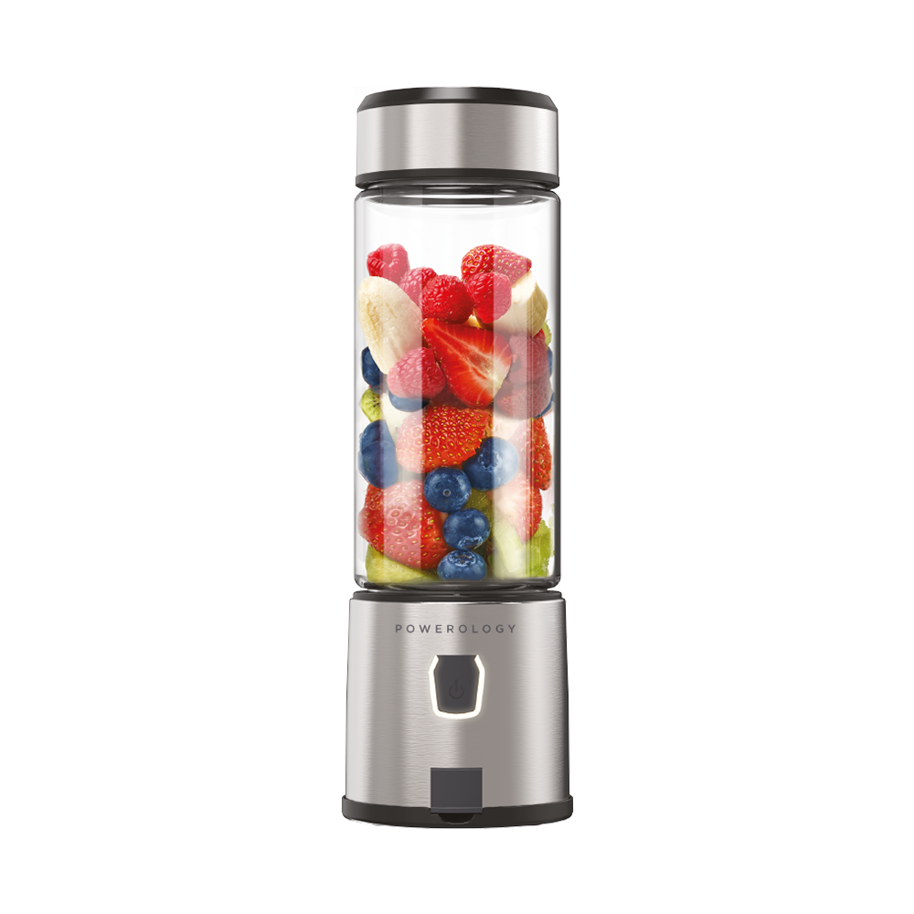 Powerology 6‑Blade Portable Juicer – 450ML USB Rechargeable Smoothie Blender, 126W Power | P6BPJBK |