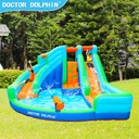 Doctor Dolphin | DD-73002 | Inflatable BOUNCE & DOUBLE SLIDE with Water Blower Toddler Bounce Jumpe & Slide House for Kids