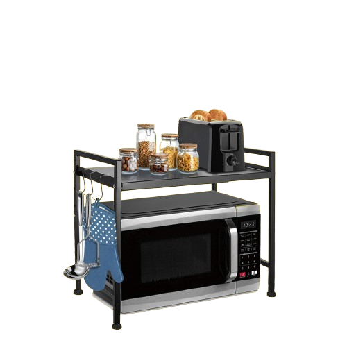 Carbon Steel Non-Slip Microwave & Oven Kitchen Rack Organizer With Top Shelf