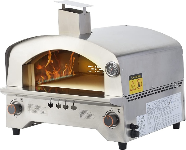 OMEGA Portable Stainless Steel Gas Oven Fired Pizza Maker For Outdoor BBQ & Camping Use | PZ0003G | O-IPO
