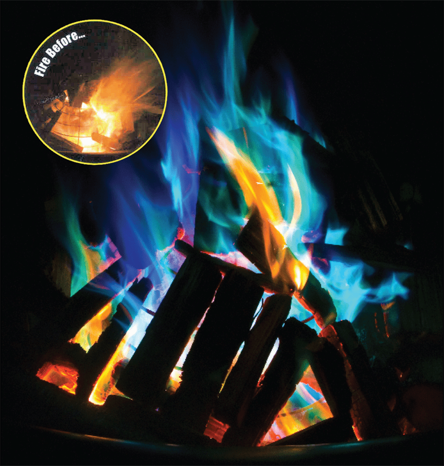 MAGICAL COLORFUL FIRE FLAME'S ON WOOD BURNING POWDER FOR OUDOOR'S & CAMPING