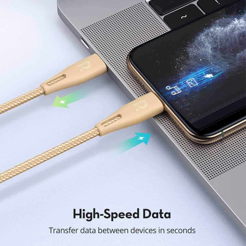 Ravpower Chage and Sync Usb C Cable with Lightning Connector Nylon Braided 2m iPhone | iPad | iPod