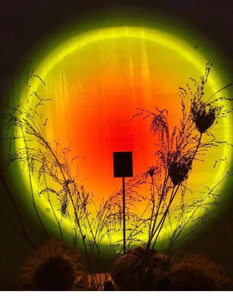 LED Floor Lamp Rainbow Sunset Light Decoration Lampshade Color