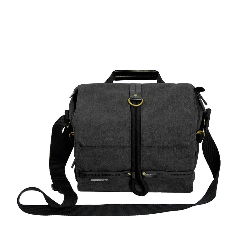 Promate | XPlore-M | Contemporary DSLR Camera Bag with Adjustable Storage, Water-Resistant Cover and Shoulder Strap