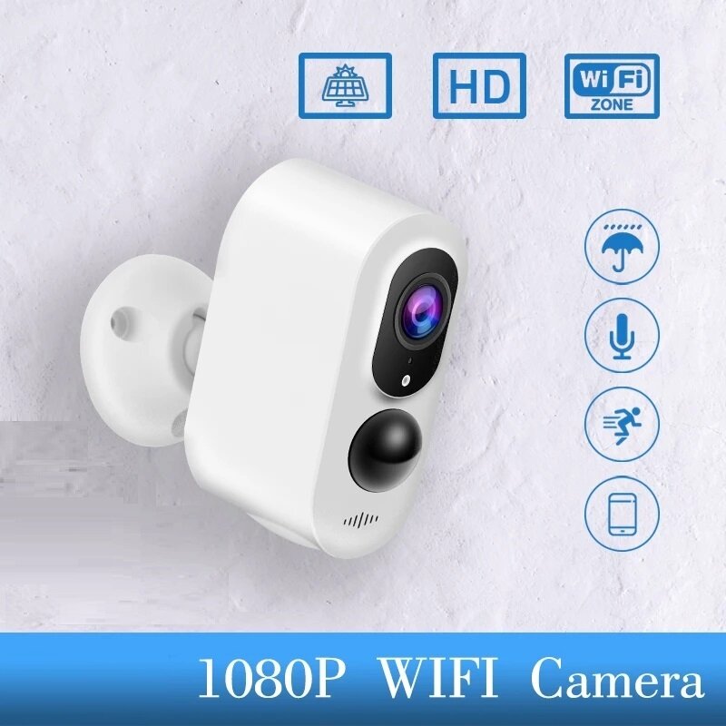 Wireless Batteries IP Solar Camera Full HD WiFi Solar Outdoor / Indoor Wireless Security Surveillance Waterproof PIR Alarm Night Vision Camera DC-5V | D1-Wifi-TY |