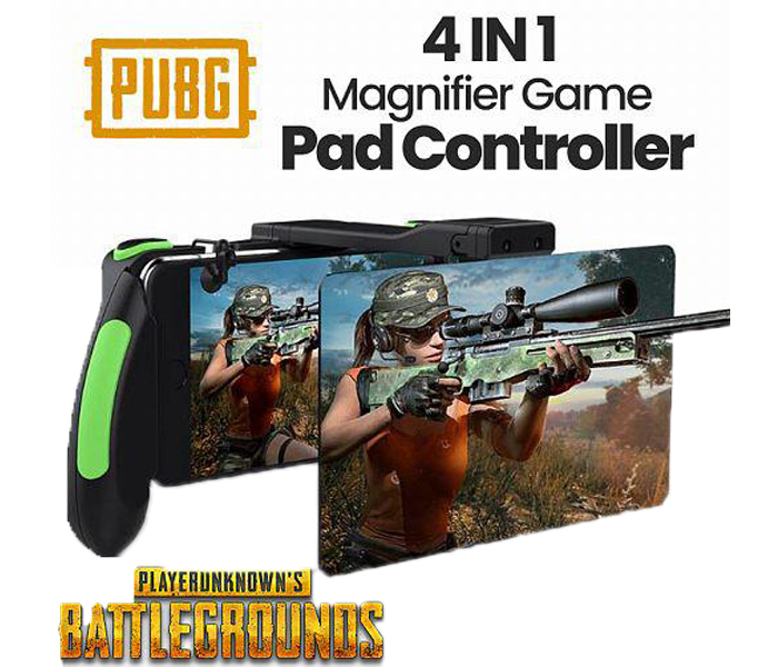 SKEIDO Magnifier Game Amplifier Trigger Handle Grip Phone Gamepad Fire Aim Shooter Controller For PUBG Mobile Joystick Game Four Times Scope SC-B06