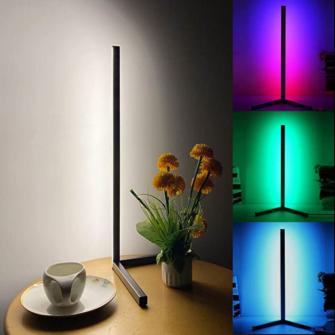 Multi-Colors RGB Light Decorative Corner Lamp For Gaming Desk Or Bedside Table With Remote Control