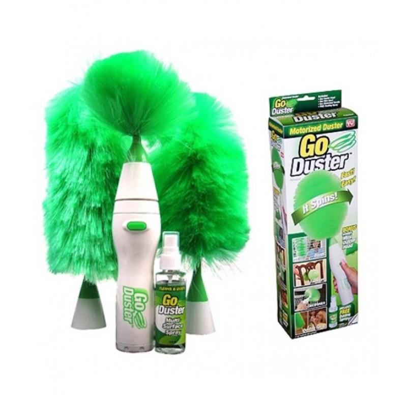 Go Duster Electric Spining Duster Cleaning Brush Set With Spray Bottle