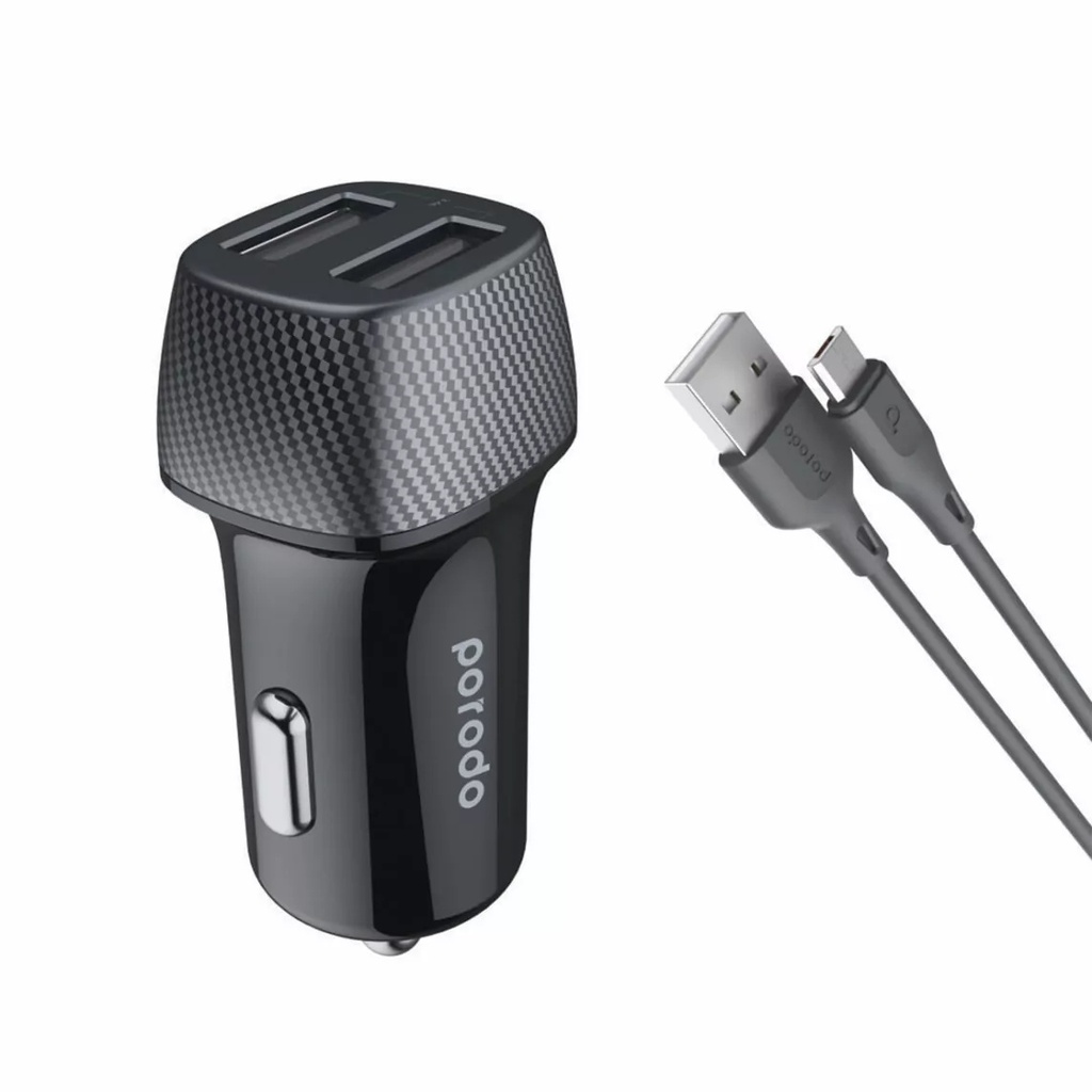 Porodo Ultimate Fast Car Charger With Dual USB Port