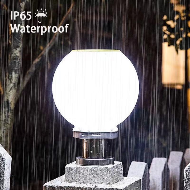Outdoor Solar Lamp With LED Light's Stainless Steel Base & Remote Control