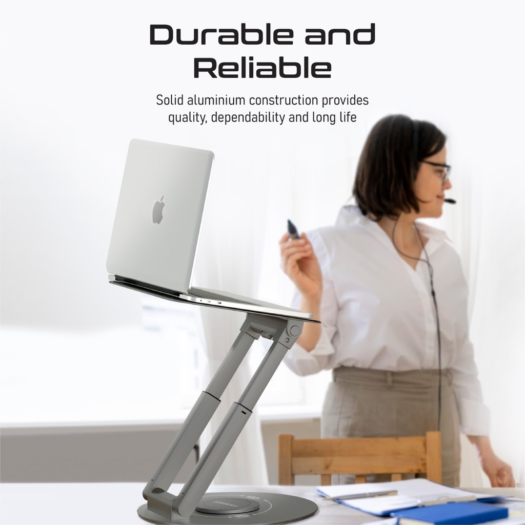 Promate | DeskMate-6 | Ergonomic Multi-Level Aluminum Laptop Stand