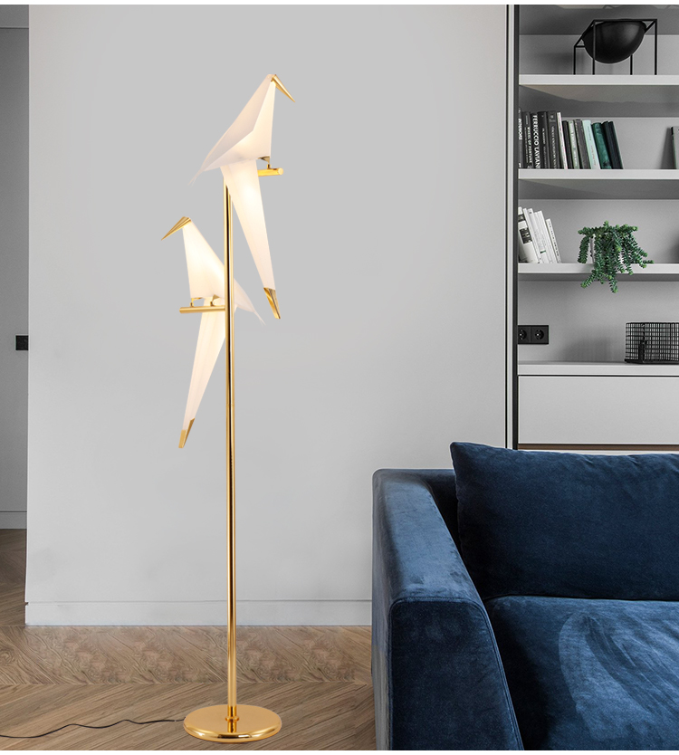 Creative Paper Style 2-Birds Decorative LED Floor Lamp
