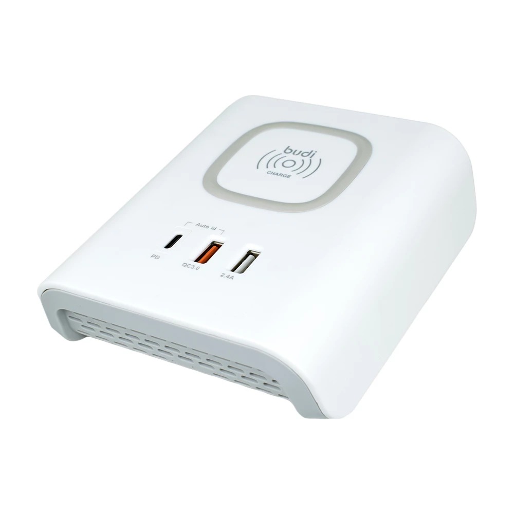 Budi 18W Wireless Phone Charger With Multi-Port Charging Station | M8J027T |