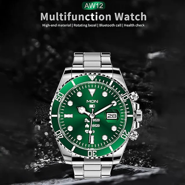 Smart Watch Compatible With Android & IOS With Full Media Control & Body Activities Monitor AW12 Pro (1.28 Inch)