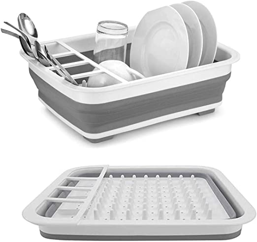 Multi-Functional Silicone Adjustable Basket For Washing Vegetable , Fruits & For Dishes Draining Rack Usage