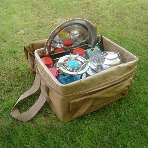 Complete BBQ Coffee & Tea Camping Set & Equipment For Outdoors Trips With Portable Storage Bag