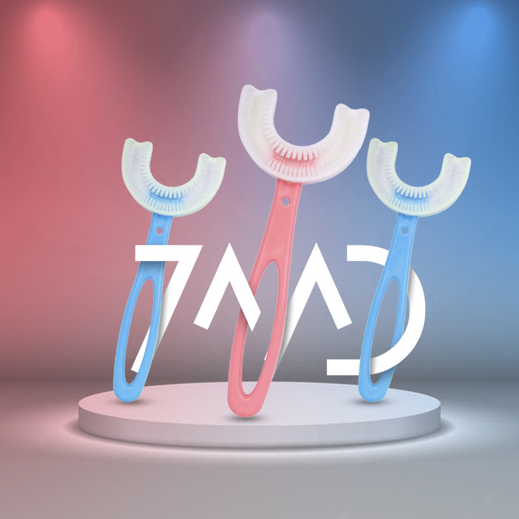 فرشآة أسنان للـأطفال من السيليكون الناعم على شكل حرف U لتنظيف الـأسنان من شركة | 7MD STORE |