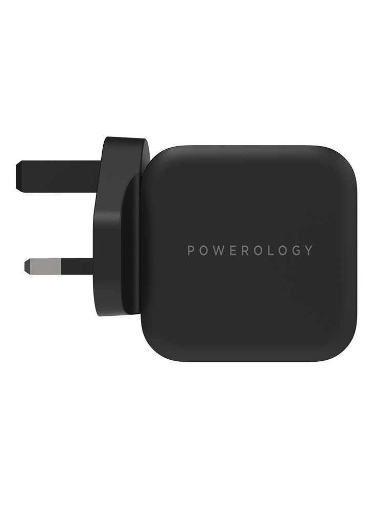 Powerology 61W Ultra-Compact  PD GAN Charger - Black P61PDWUKCBK