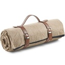 Soft Fleece Portable Camping & Trekking Rug Lined With Waterproof Material With Faux Leather Carrying Handle Picnic mat (2x2 M)