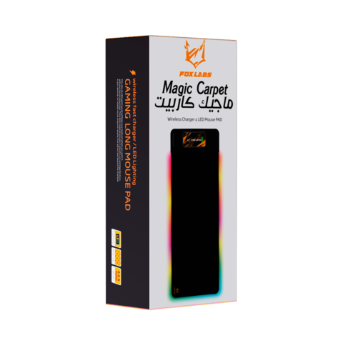 FoxLabs Magic Carpet Wireless Charging RGB Gaming mouse and Keyboard pad