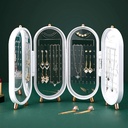 Folding Jewelry Organizer Earring Cosmetics Storage Box