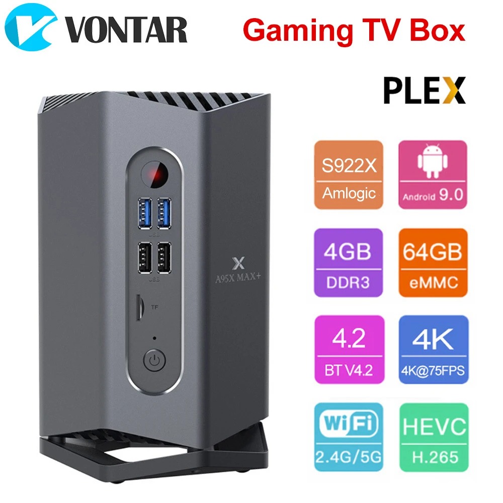 A95X MAX PLUS GAMING TV BOX WITH S922X AMLOGIC CPU ANDROID 9.0 & 4GB RAM 64GB INTERNAL STORAGE
